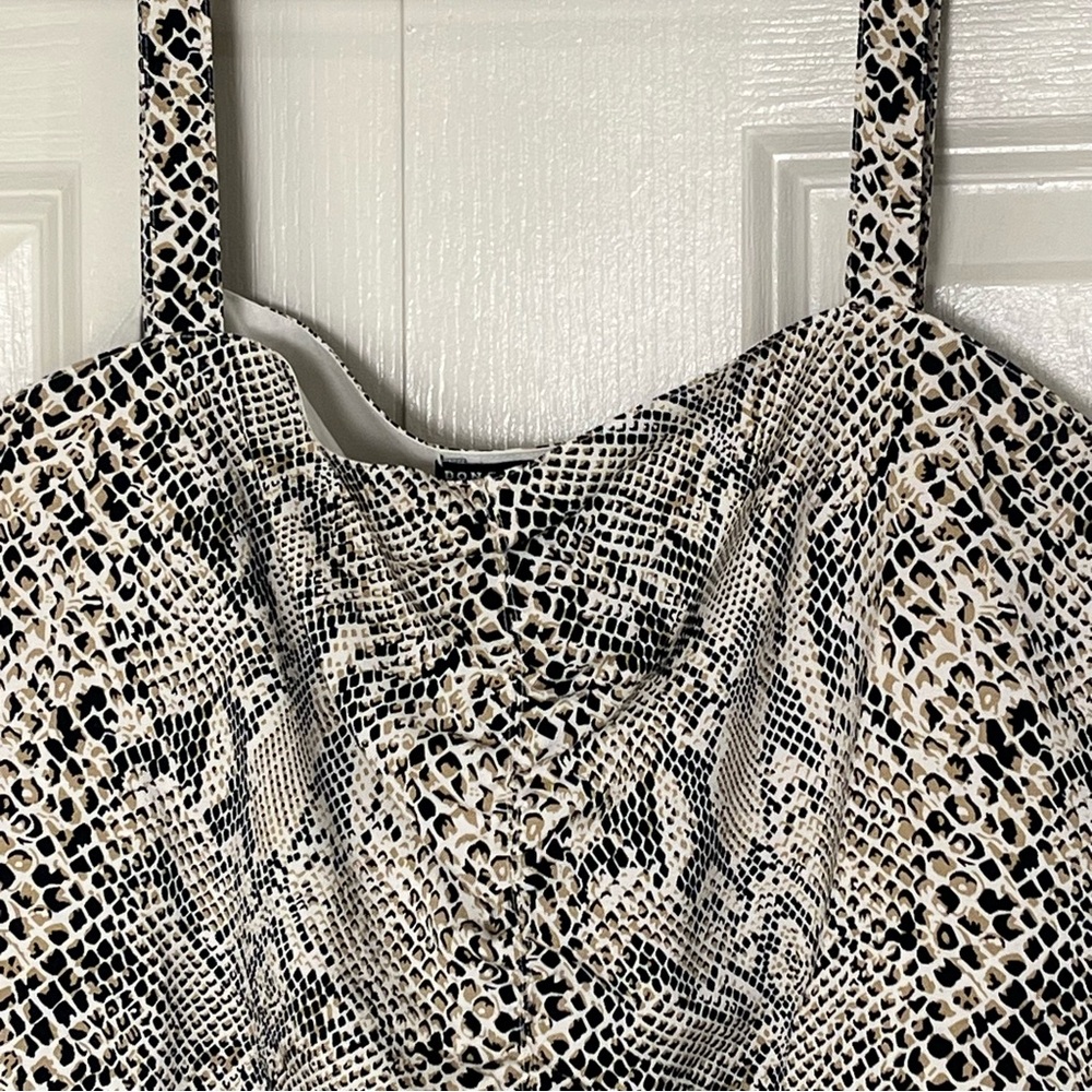 Doncaster Python Print Silk Cami Zip Side Beige And Black Size 8 - Picture 2 of 7